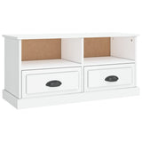 TV cabinet white gloss 93x35.5x45 cm engineered wood