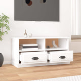 TV cabinet white gloss 93x35.5x45 cm engineered wood