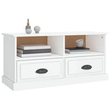 TV cabinet white gloss 93x35.5x45 cm engineered wood