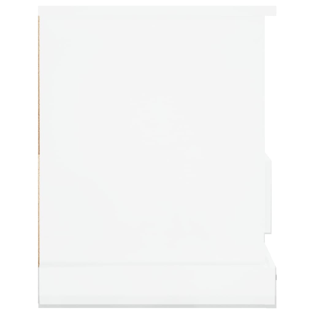 Meuble TV blanc brillant 93x35,5x45 cm bois d'ingénierie