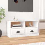 TV cabinet white gloss 93x35.5x45 cm engineered wood