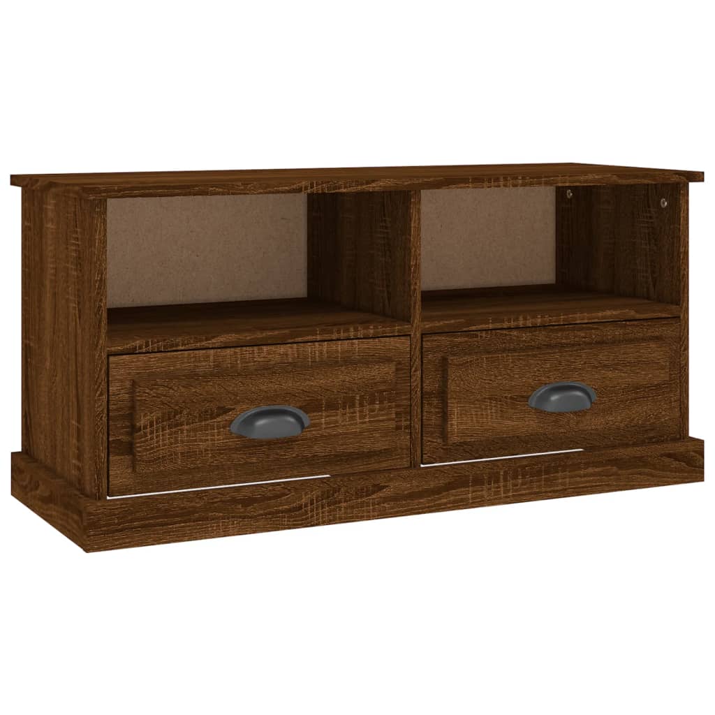 Meuble TV chêne marron 93x35,5x45 cm bois d'ingénierie