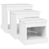 Tables basses 3 pcs blanc brillant bois d'ingénierie