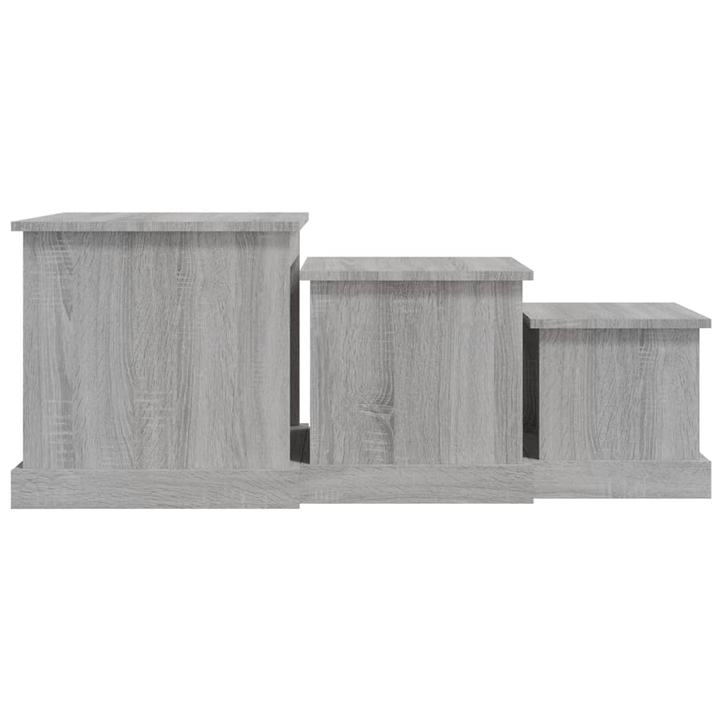 Tables basses 3 pcs sonoma gris bois d'ingénierie