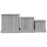 Tables basses 3 pcs sonoma gris bois d'ingénierie