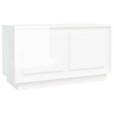 Meuble TV blanc brillant 80x35x45 cm bois d'ingénierie