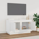 Meuble TV blanc brillant 80x35x45 cm bois d'ingénierie