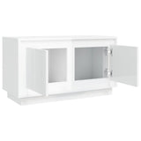 Meuble TV blanc brillant 80x35x45 cm bois d'ingénierie