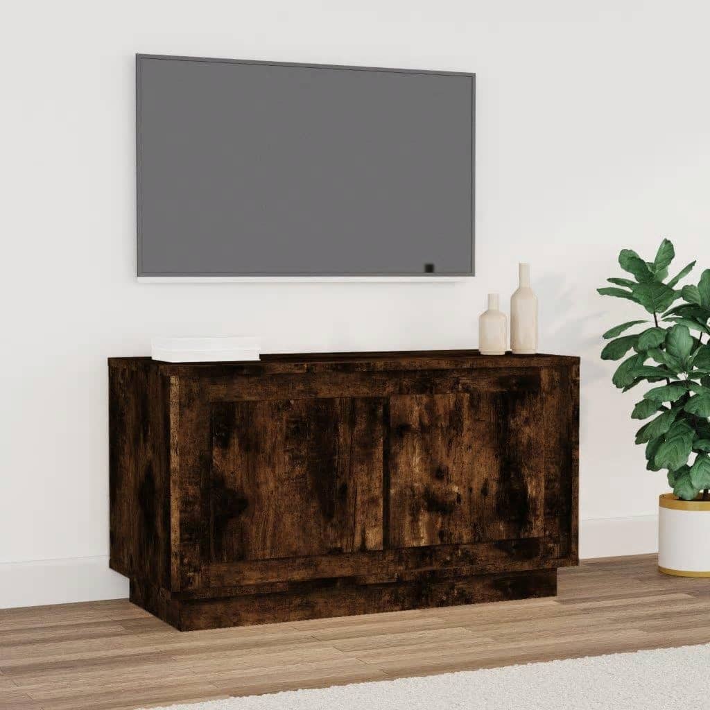 Smoked oak TV cabinet 80x35x45 cm engineered wood