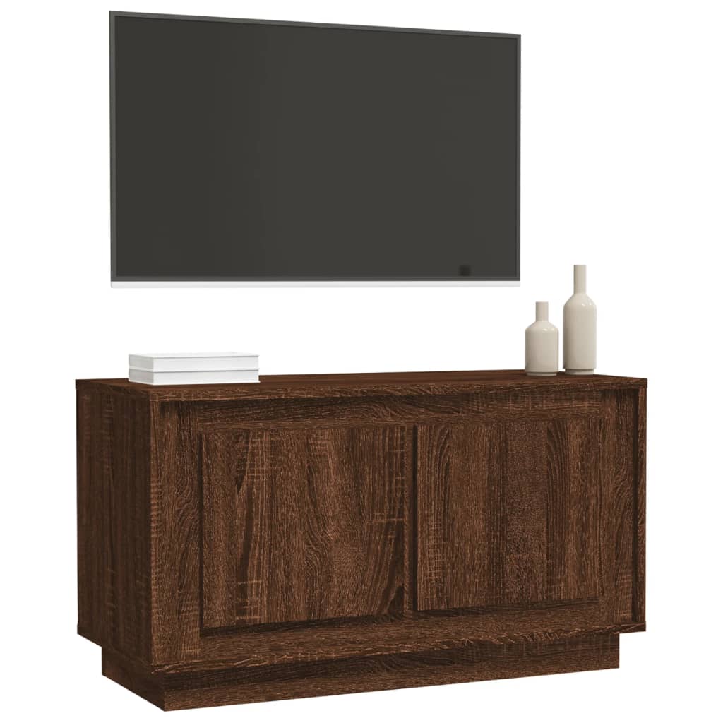 Meuble TV chêne marron 80x35x45 cm bois d'ingénierie