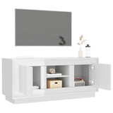 TV cabinet white gloss 102x35x45 cm engineered wood