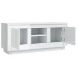 Meuble TV blanc brillant 102x35x45 cm bois d'ingénierie