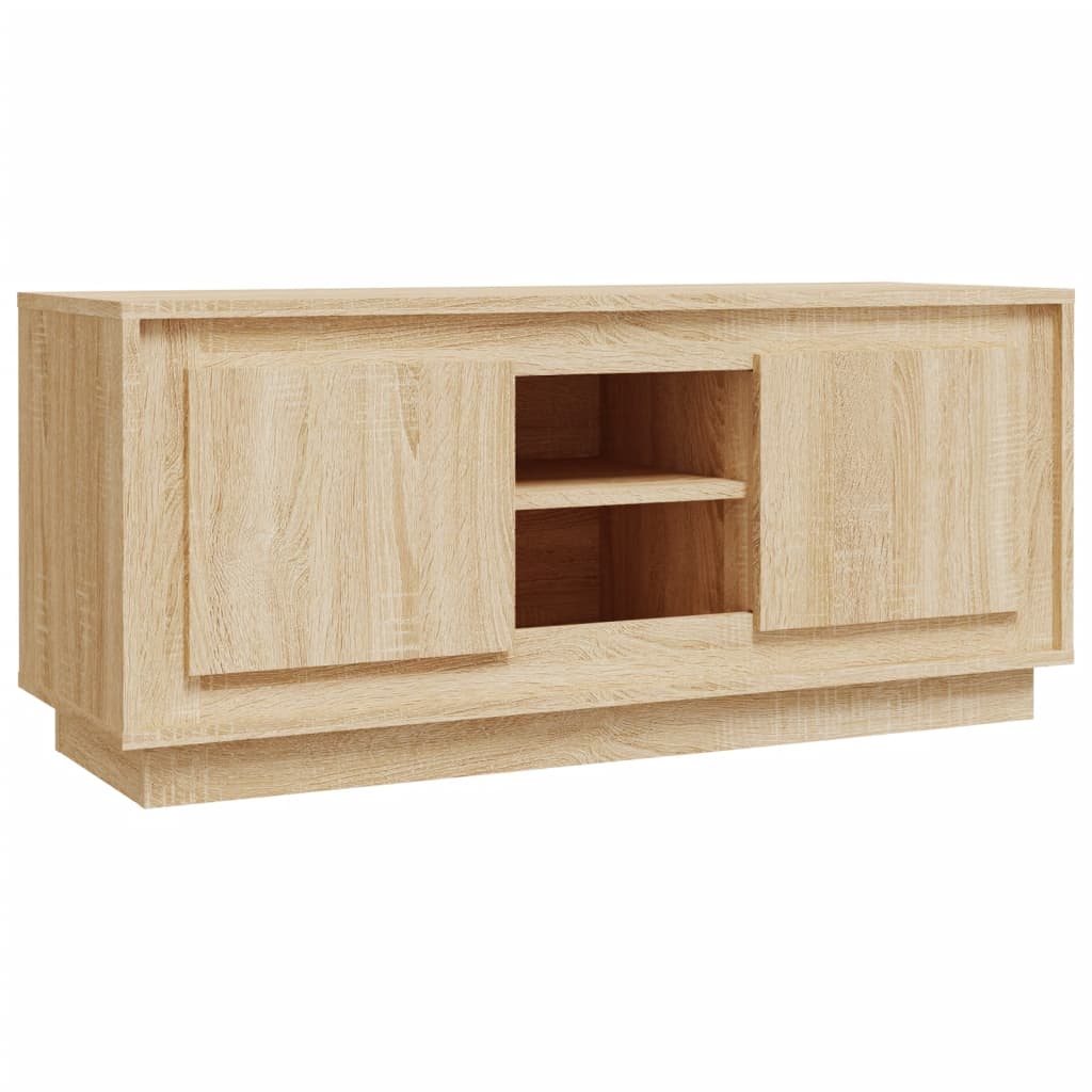 Meuble TV chêne sonoma 102x35x45 cm bois d'ingénierie