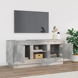 Meuble TV gris béton 102x35x45 cm bois d'ingénierie