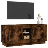 Meuble TV chêne fumé 102x35x45 cm bois d'ingénierie