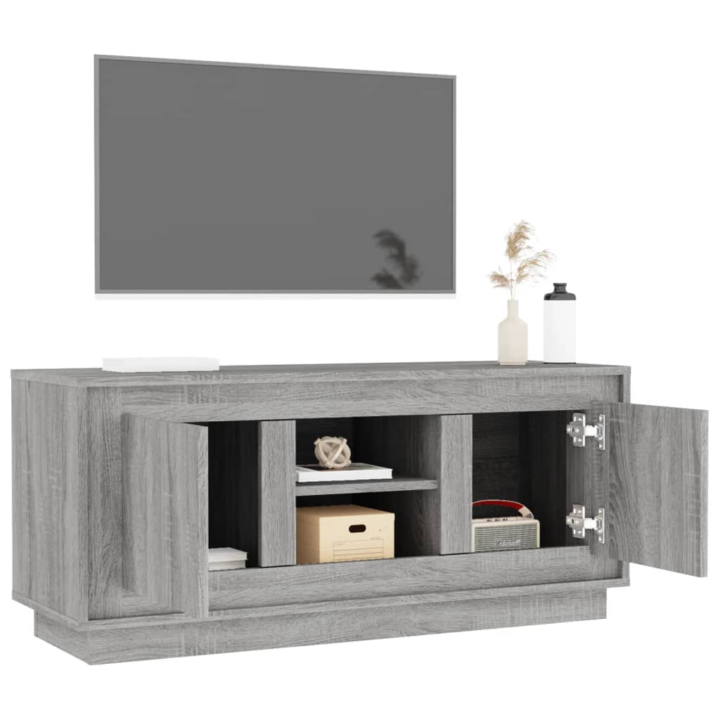 Meuble TV sonoma gris 102x35x45 cm bois d'ingénierie