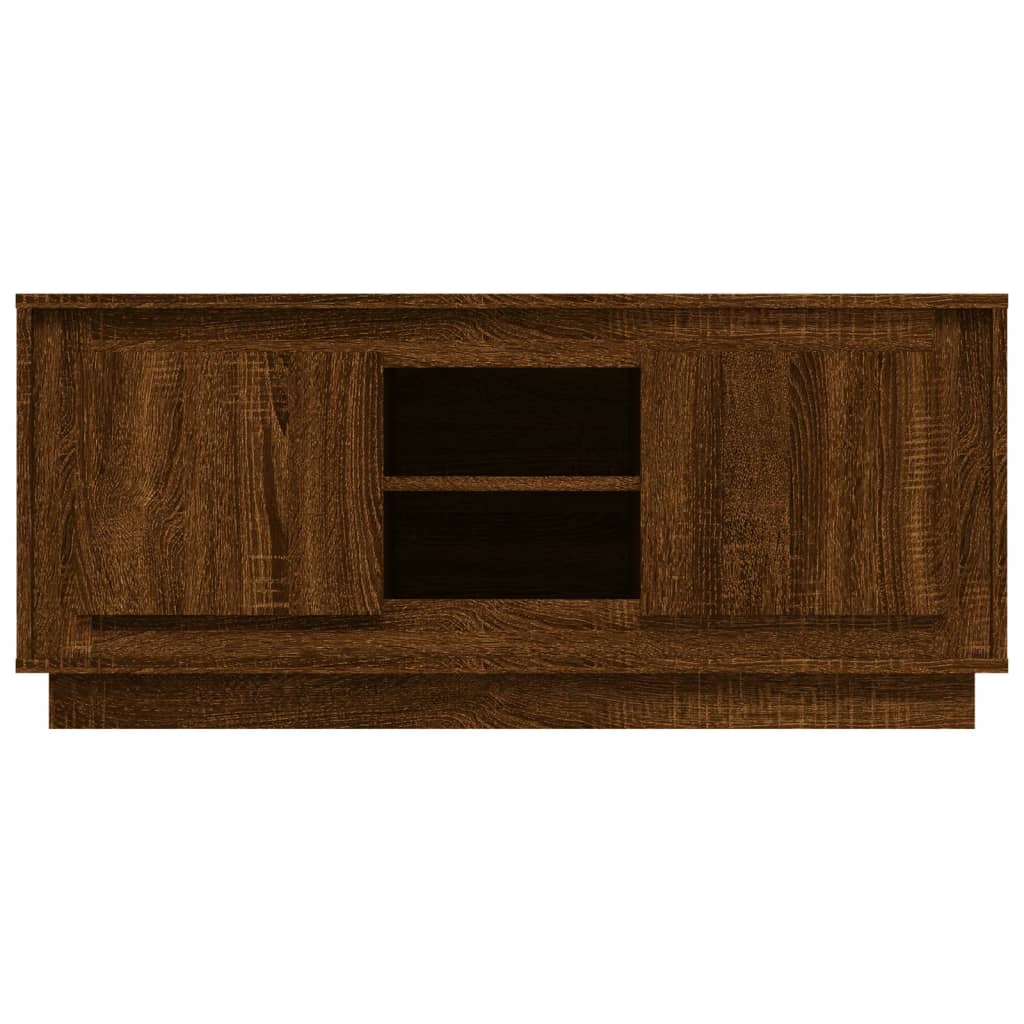 Meuble TV chêne marron 102x35x45 cm bois d'ingénierie