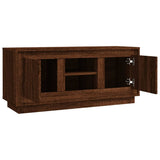 Meuble TV chêne marron 102x35x45 cm bois d'ingénierie