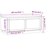 Schwarzer Couchtisch 102x50x44 cm aus Holzwerkstoff