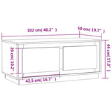 Sonoma grauer Couchtisch 102x50x44 cm, Holzwerkstoff