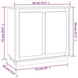 Buffet chêne sonoma 80x34x75 cm bois d'ingénierie