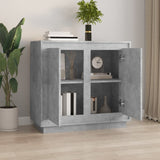 Concrete gray sideboard 80x34x75 cm engineered wood