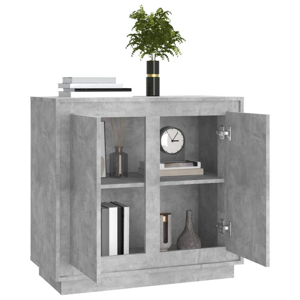 Concrete gray sideboard 80x34x75 cm engineered wood