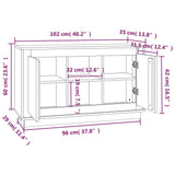 Buffet blanc 102x35x60 cm bois d'ingénierie