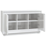 Buffet blanc brillant 102x35x60 cm bois d'ingénierie