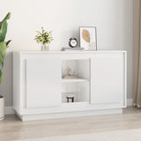 Buffet blanc brillant 102x35x60 cm bois d'ingénierie