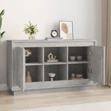 Buffet gris béton 102x35x60 cm bois d'ingénierie