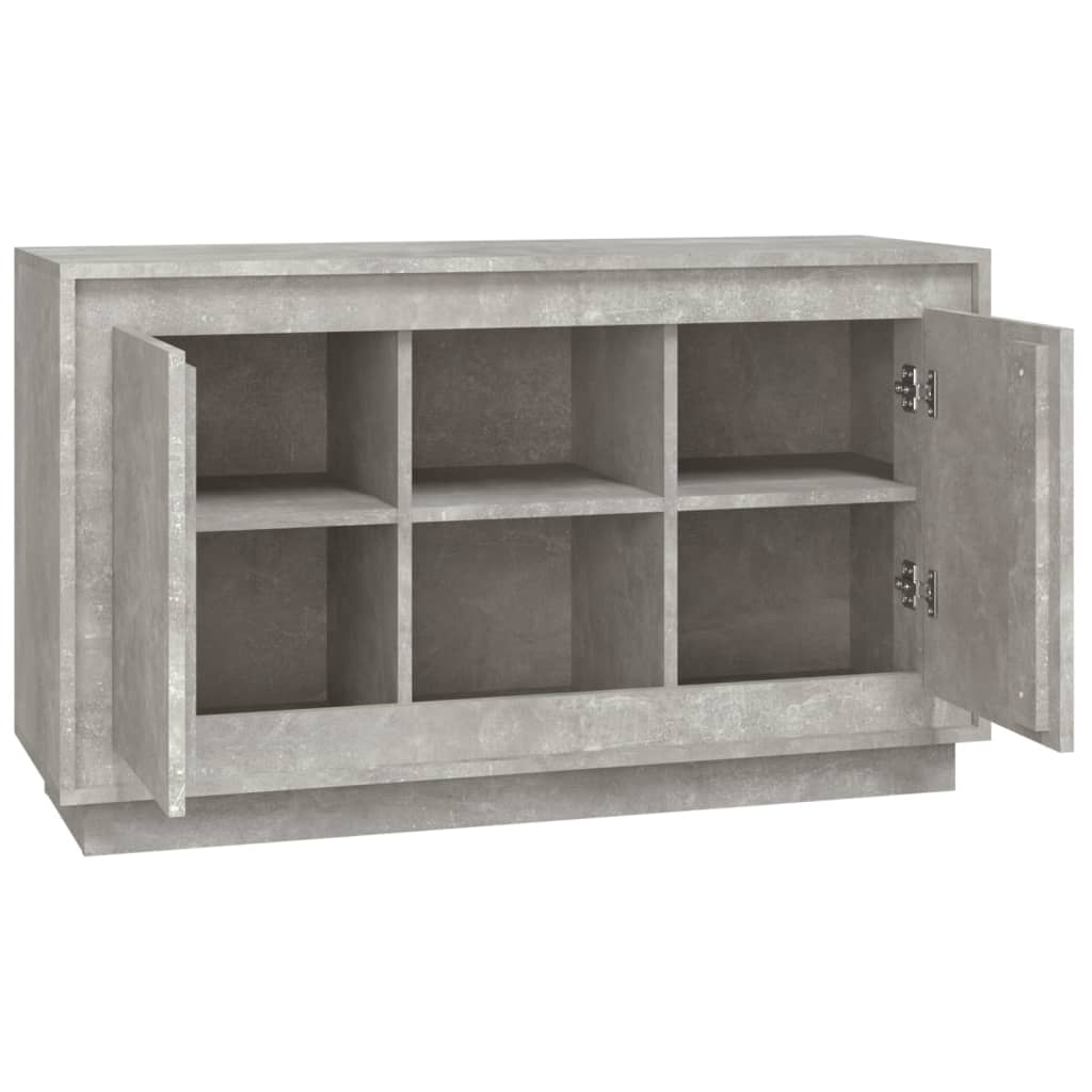 Buffet gris béton 102x35x60 cm bois d'ingénierie