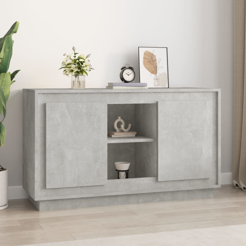 Concrete gray sideboard 102x35x60 cm engineered wood