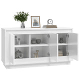 Buffet blanc brillant 102x35x55 cm bois d'ingénierie