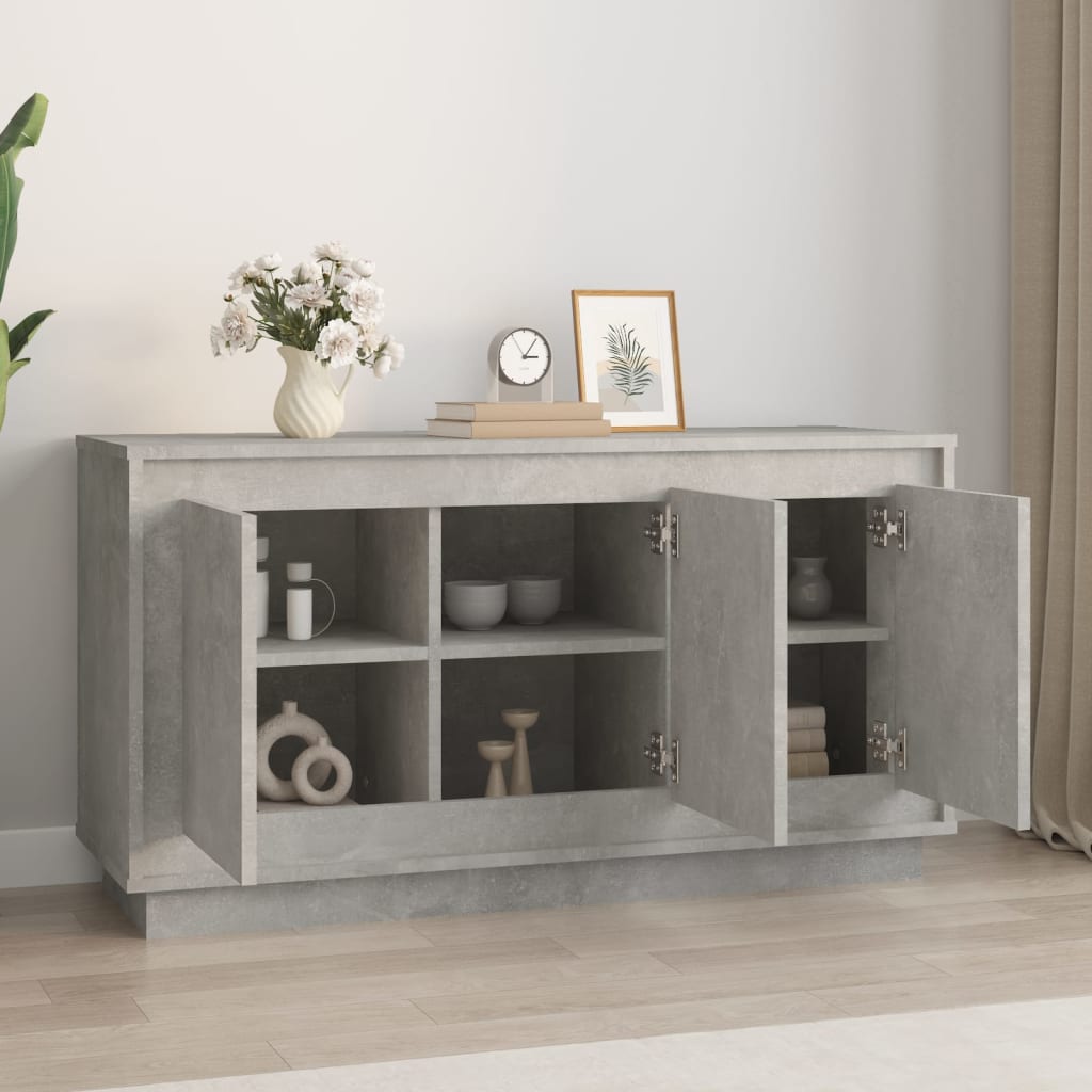 Buffet gris béton 102x35x55 cm bois d'ingénierie