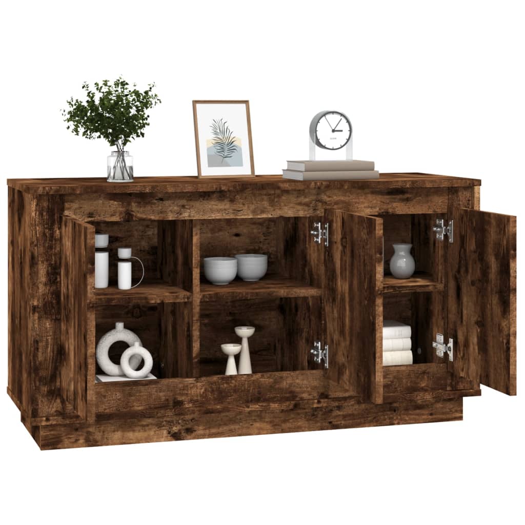 Buffet chêne fumé 102x35x55 cm bois d'ingénierie