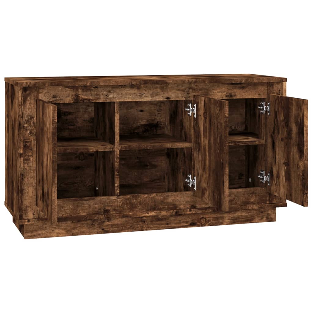 Buffet chêne fumé 102x35x55 cm bois d'ingénierie