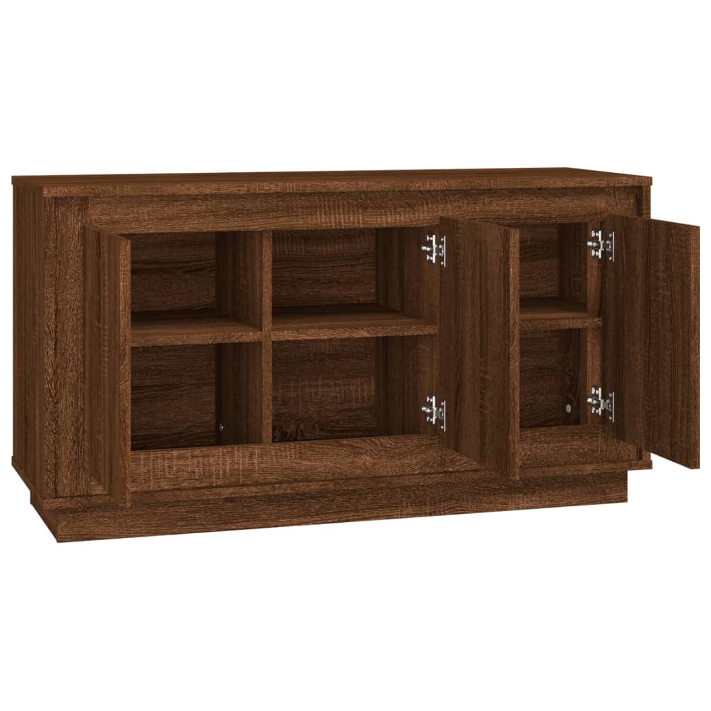 Buffet chêne marron 102x35x55 cm bois d'ingénierie