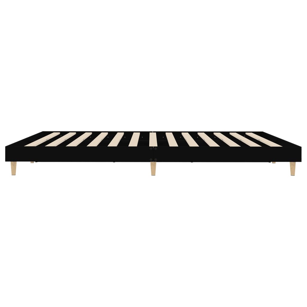 Cadre de lit sans matelas noir 200x200 cm bois d'ingénierie