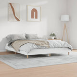 Cadre de lit sans matelas blanc brillant 200x200 cm