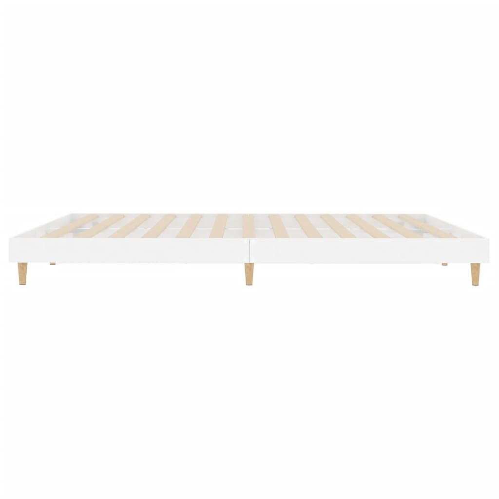 Cadre de lit sans matelas blanc brillant 200x200 cm