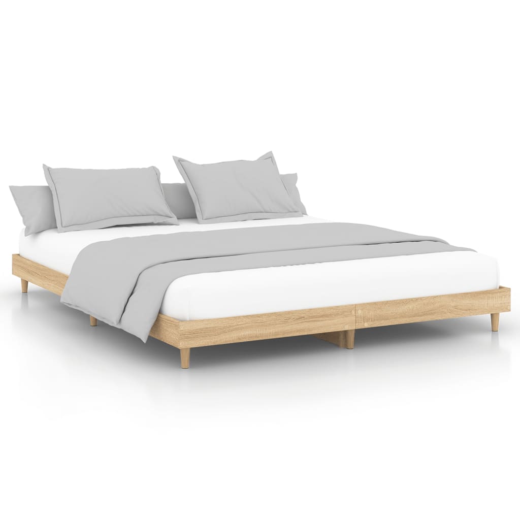 Cadre de lit sans matelas chêne sonoma 200x200 cm