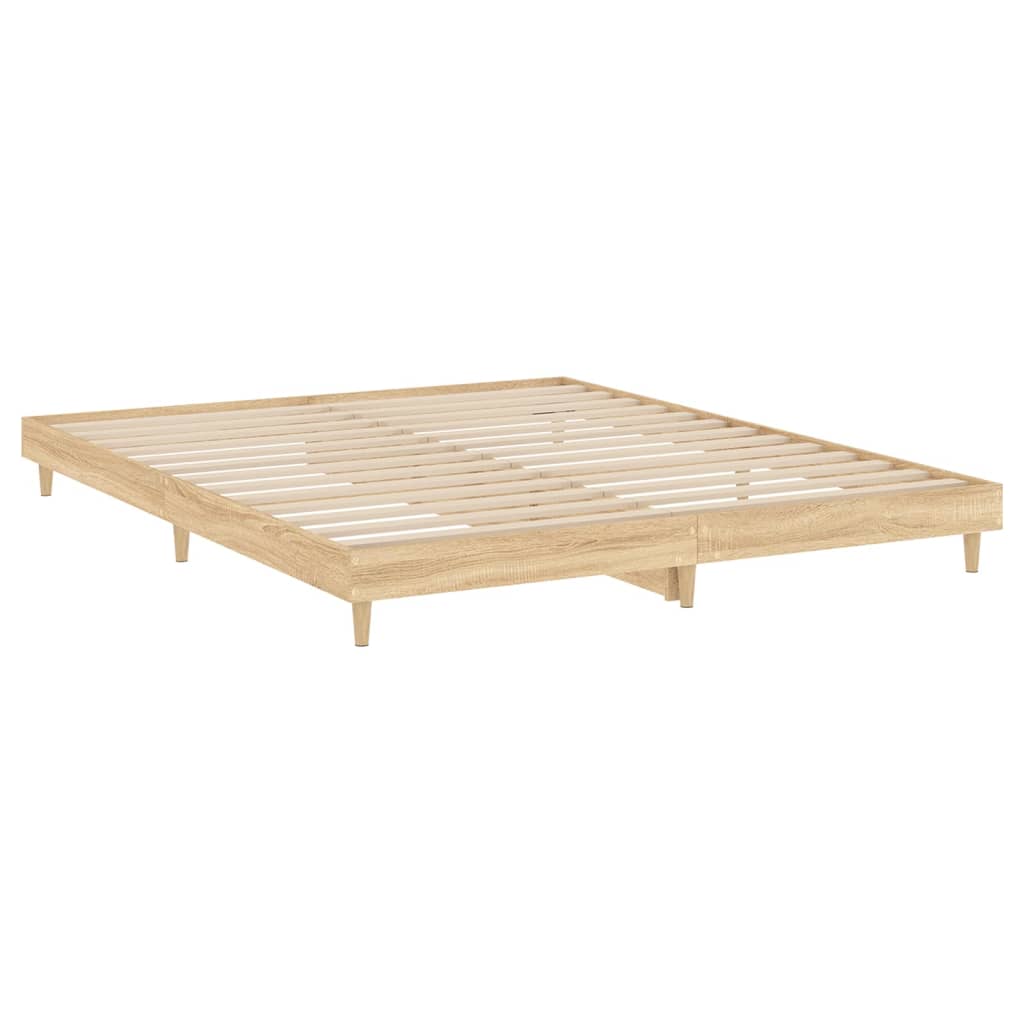 Cadre de lit sans matelas chêne sonoma 200x200 cm