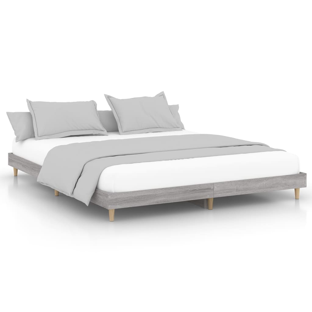 Bed frame without mattress sonoma gray 200x200 cm