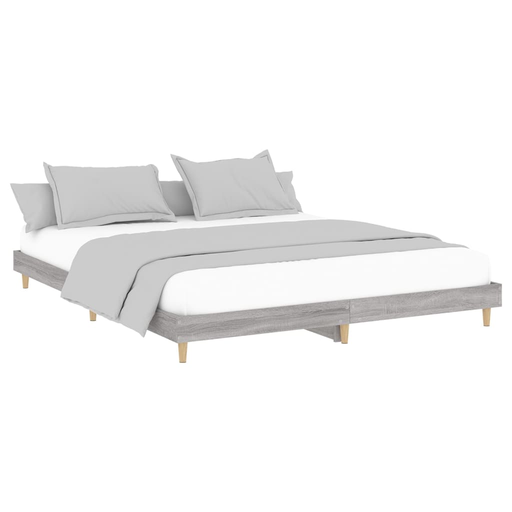 Bed frame without mattress sonoma gray 200x200 cm