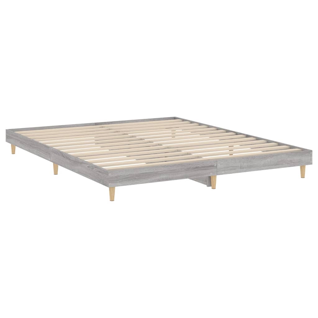 Bed frame without mattress sonoma gray 200x200 cm