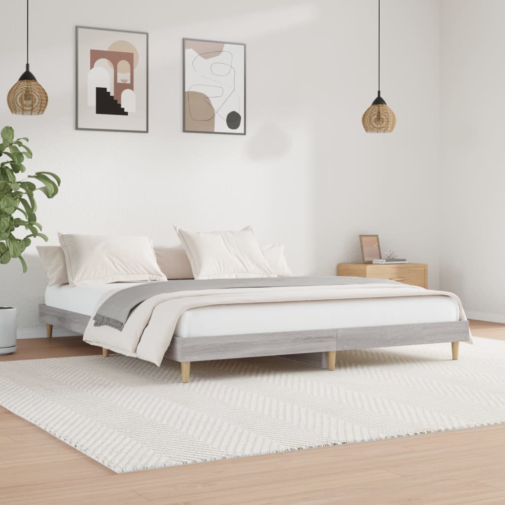 Cadre de lit sans matelas sonoma gris 200x200 cm