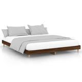 Bed frame without mattress brown oak 200x200 cm