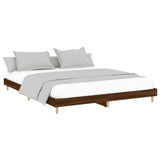 Bed frame without mattress brown oak 200x200 cm