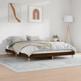 Bed frame without mattress brown oak 200x200 cm